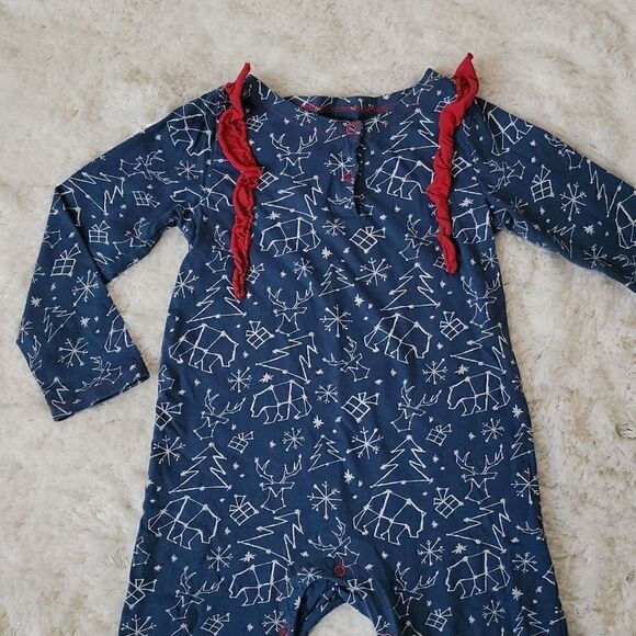 BURT'S BEES BABY NAVY BLUE CHRISTMAS CONSTELLATIONS ROMPER, SIZE 18 MONTHS - Picture 2 of 9